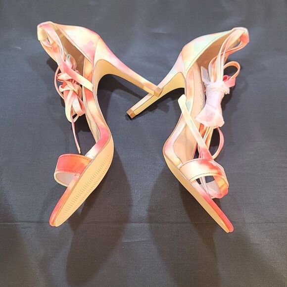 Allegra K Women's Elegant Open Toe Tie Dye Lace Up Stiletto Heel Sandals - Picture 8 of 16